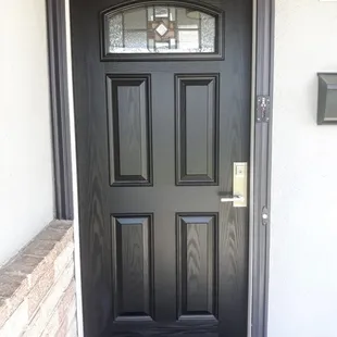 Black front entry door