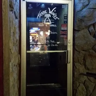 the entrance to the restaurant