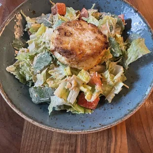 Crab Cake Caesar Salad