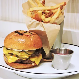 Double Patty Burger at Trademark Bar and Kitchen