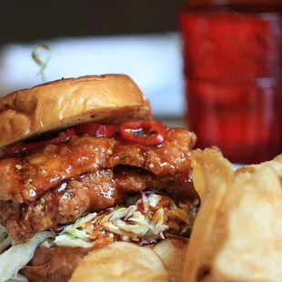 Fried chicken sandwich at Trademark.