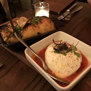 Burrata and Garlic Knots