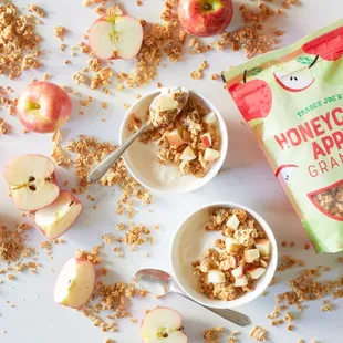a bag of honeycris apple granola