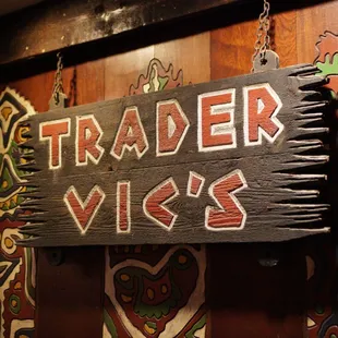 Trader Vic&apos;s sign near the entrance