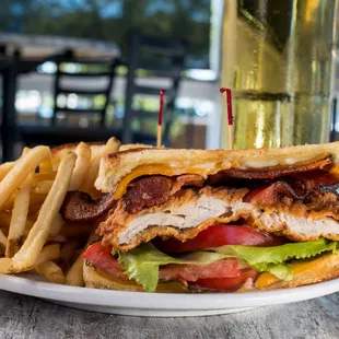 a sandwich and fries