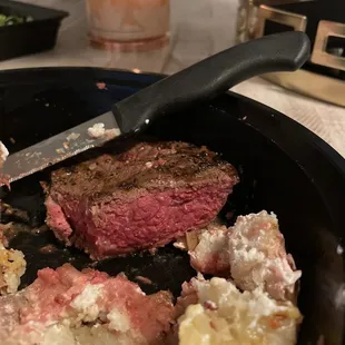 steak and potatoes