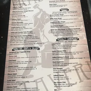 Tradesman Tavern Menu