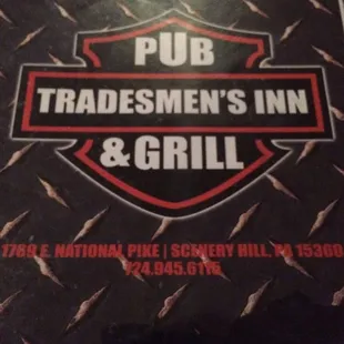 The menu