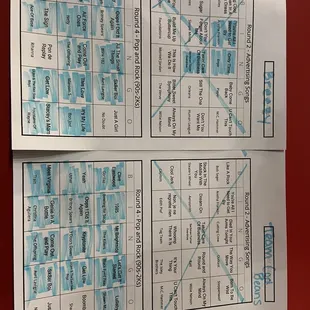 DJ Bingo paper cards