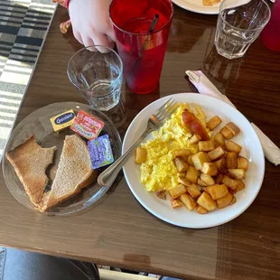 a child eating breakfast