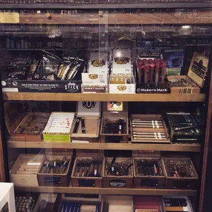 shelves of cigars