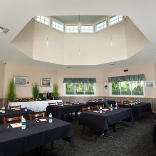 tables set up for a meeting