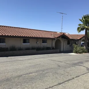 The front office and restaurants and laundry