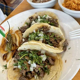 Carne Asada Tacos combo plate