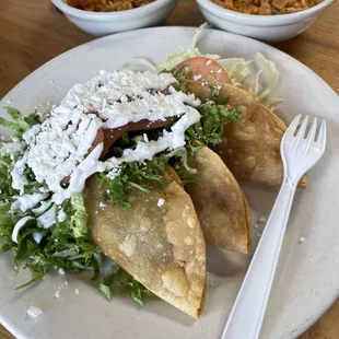 Another picture- Crunchy beef tacos combo double rice