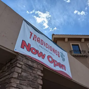 Exterior with logo and sign