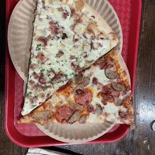 Meat lovers and chicken bacon ranch.