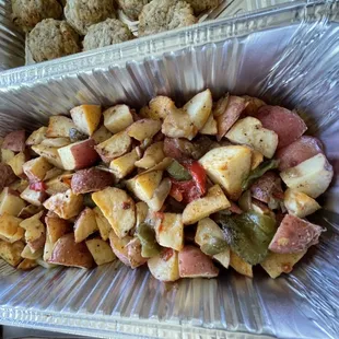 Hash browns with peppers and onions