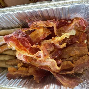 Applewood bacon and smoked sausage