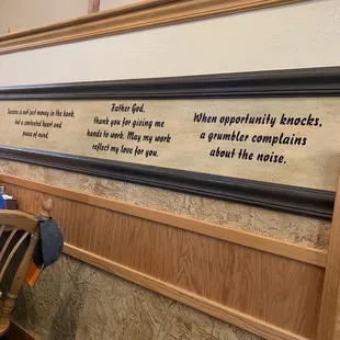 The walls inside all have quotes