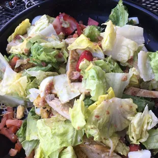 Cobb salad with my personal twist!!  Food is always yummy!