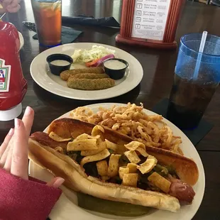 This is the giant footling chili cheese dog!