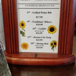 menu