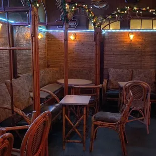 Corner booths from bar view