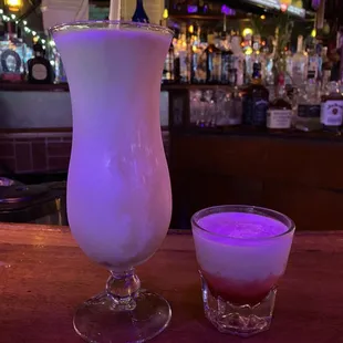 Pina Colada and extra lava flow shot