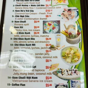 a menu for a restaurant