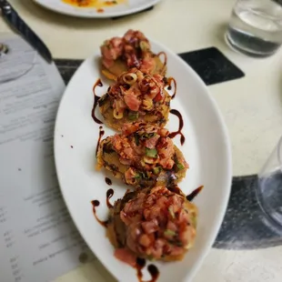 Tuna poke and eggplant