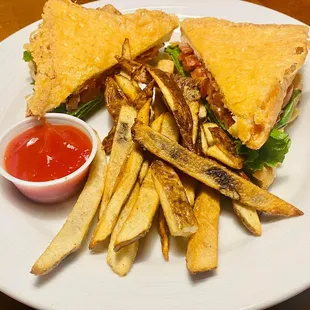 Lunch special Parmesan crusted BLT