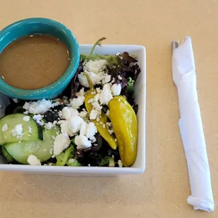 Half Greek Salad with Greek dressing