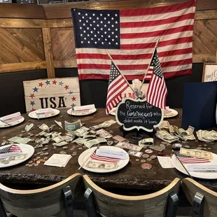 Table reserved for fallen soldiers