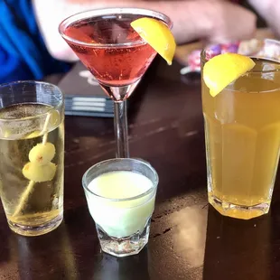 a variety of cocktails