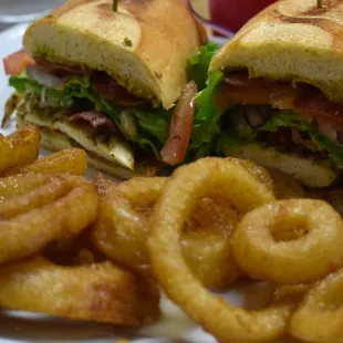 a sandwich and fries