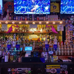 a bar with a lot of liquor
