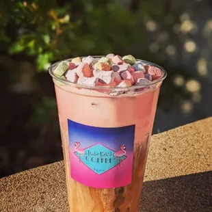 a cup of coffee with marshmallows