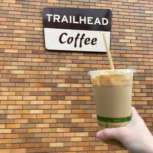 Iced vanilla latte.  Latte