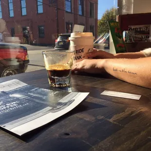 The owner absolutely knows his stuff. Chilled the shot glass of my espresso to improve the sweetness.