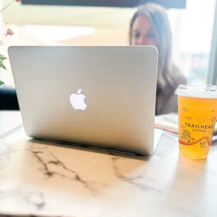 a woman working on a laptop