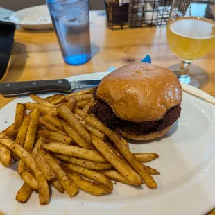 Chicken sandwich with Cajun fries