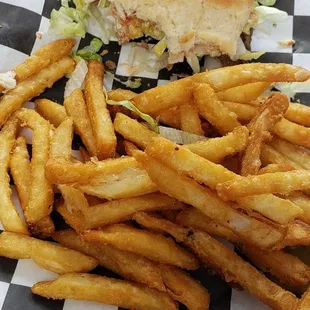 a sandwich and french fries