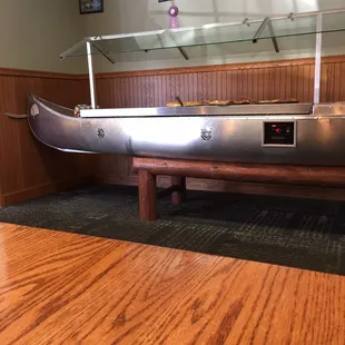 The lunch buffet. 3 pizzas, salad and a dessert pizza.  Meh.