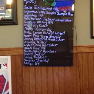 Micro Brew list, not bad.