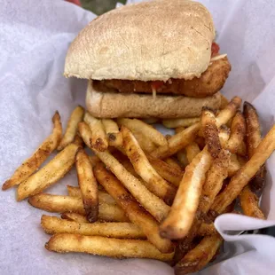 Chicken sandwich fries were good