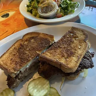 Patty Melt with side salad