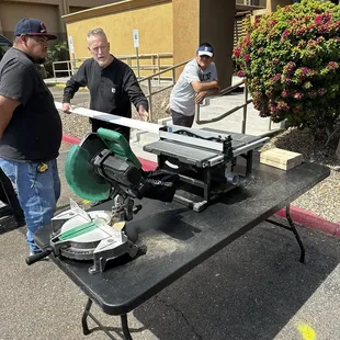 Boss man showing us some cuts