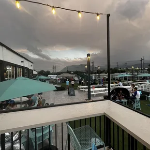 a view of the outdoor dining area