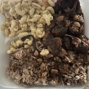 a styrofoam meal in a styrofoam container